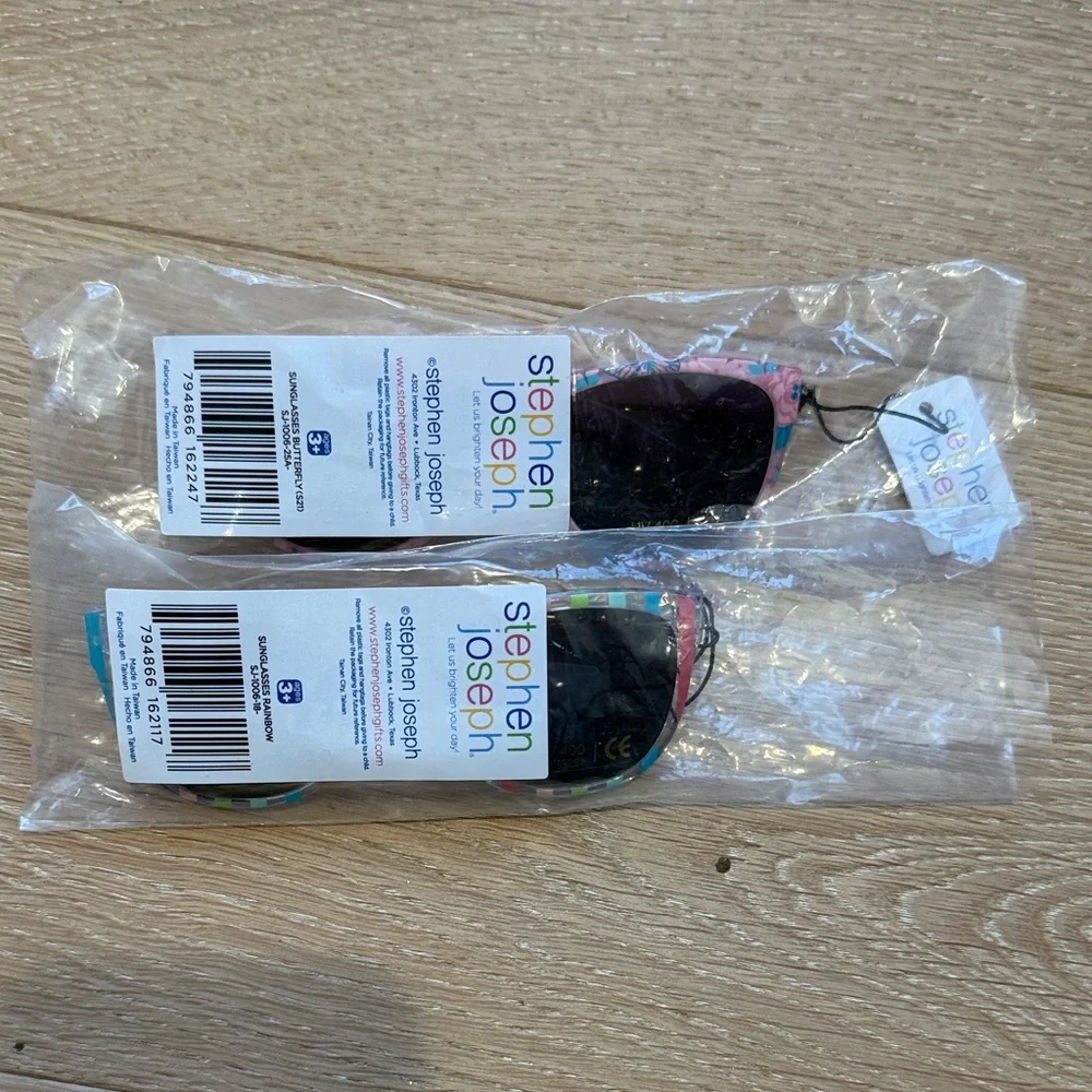 NWT Stephen Joseph Bundle of 2 Pair of Kids Sunglasses - Pink and Multicolor